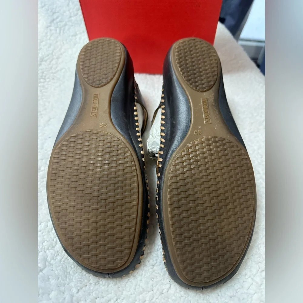 Pikolinos Navy Blue Leather Sandals P. Vallarta Size 39 US 8 / 8.5 - Picture 9 of 12